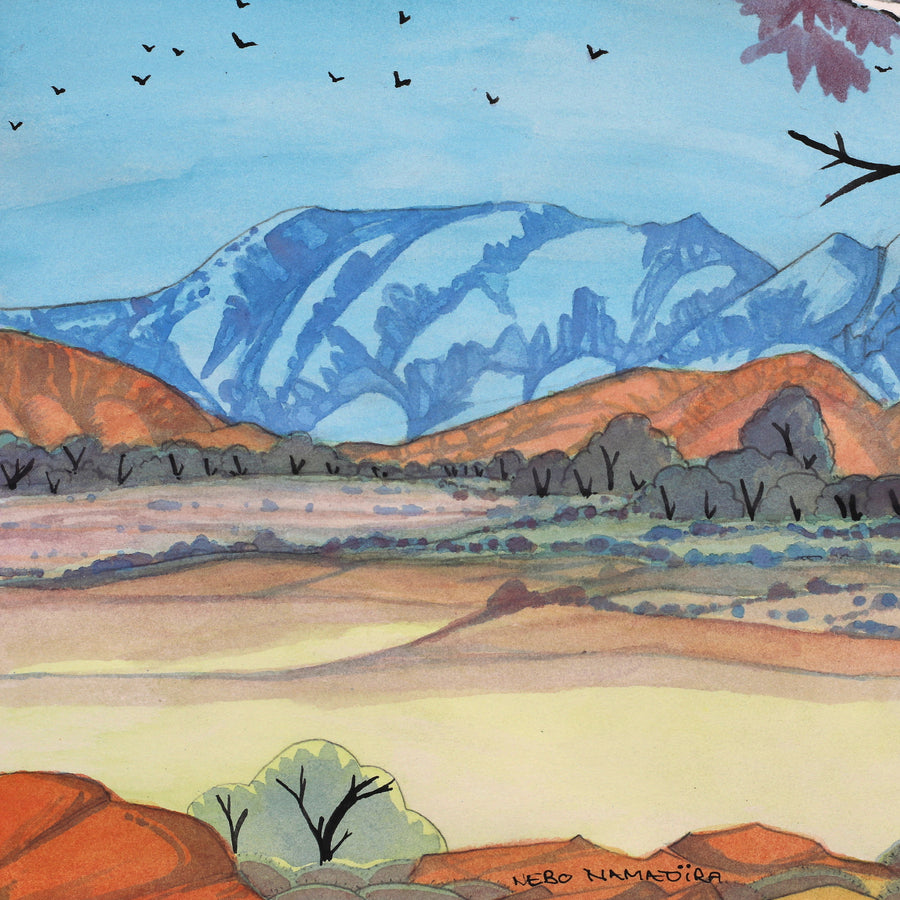 Aboriginal Artwork by Nebo Namatjira, Rutjipma (Mt Sonder), 34.5x24cm