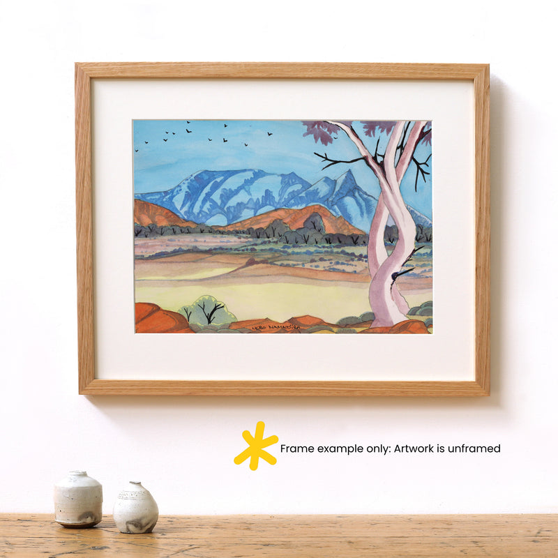 Aboriginal Artwork by Nebo Namatjira, Rutjipma (Mt Sonder), 34.5x24cm