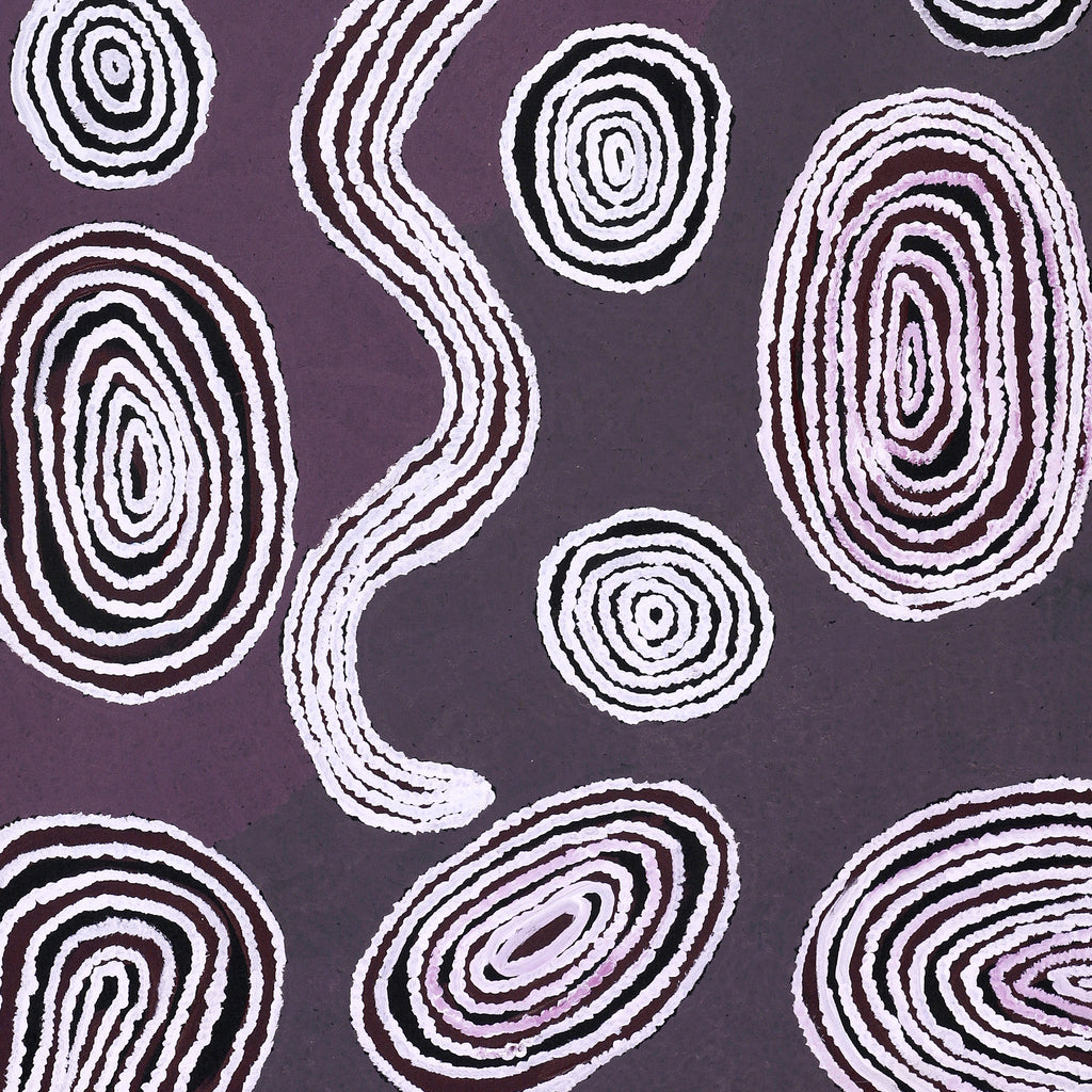 Aboriginal Art by Nellie Roberts Tjawina, Kuniya and Liru, 122x61cm - ART ARK®