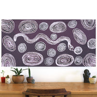Aboriginal Artwork by Nellie Roberts Tjawina, Kuniya and Liru, 122x61cm