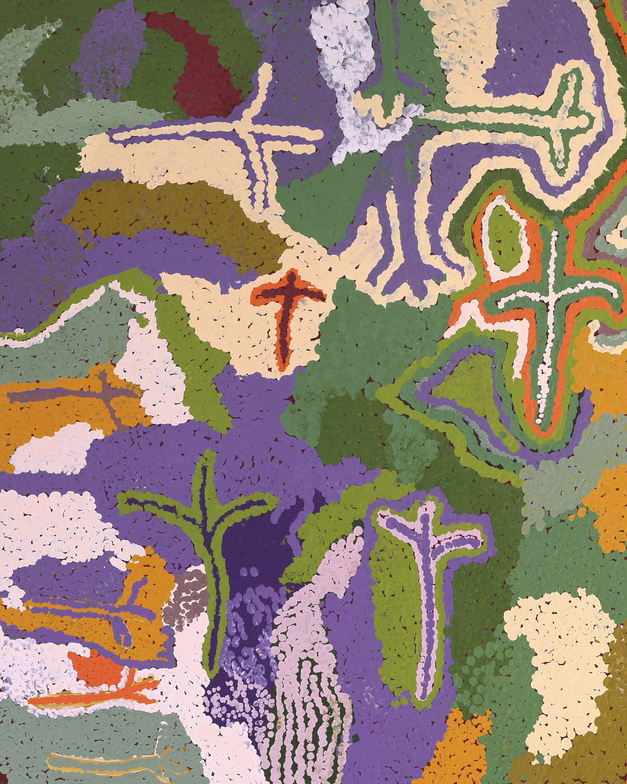 Aboriginal Artwork by Ngamaru Bidu, Wantili, 152x76cm