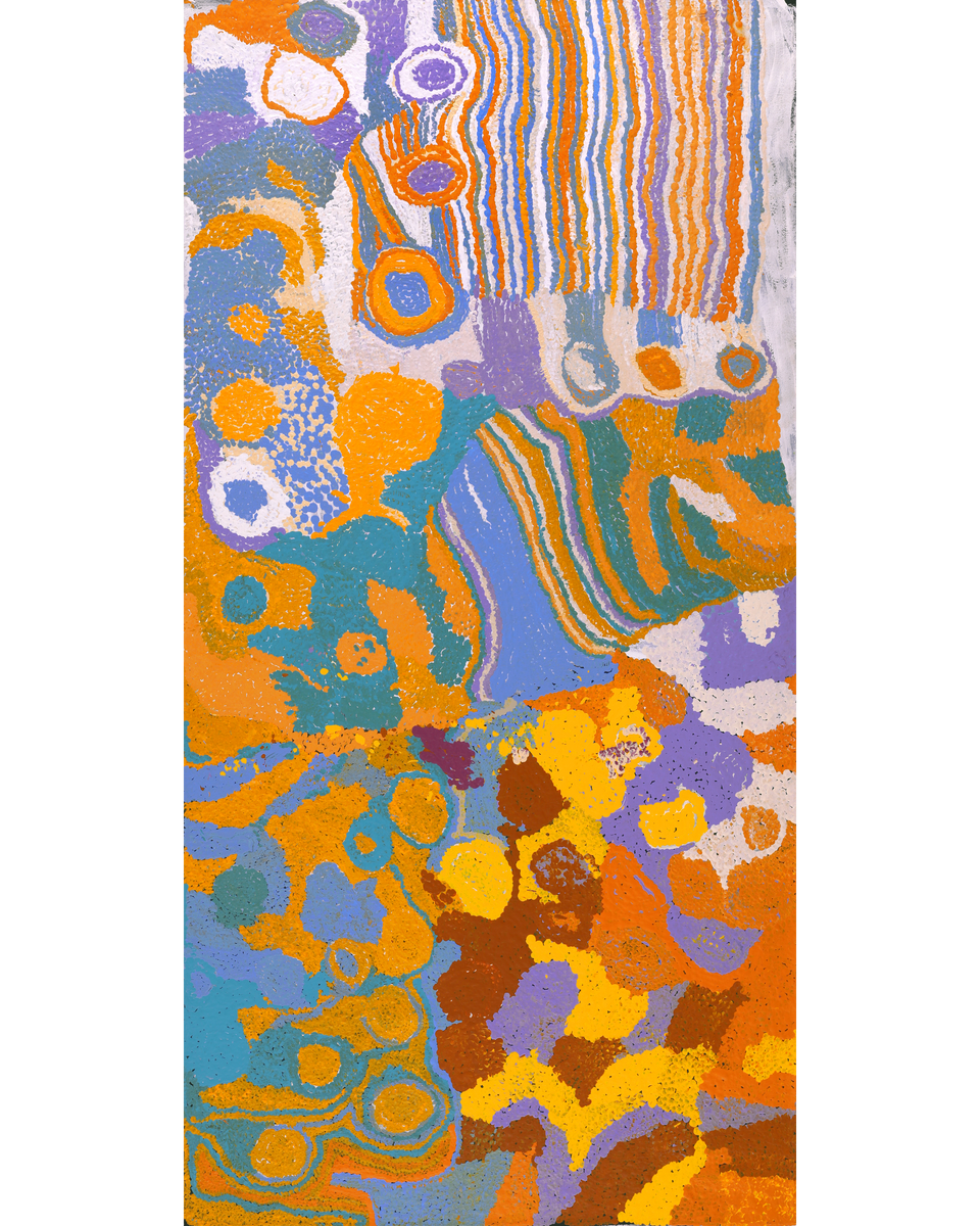 Aboriginal Artwork by Ngamaru Bidu, Wantili, 152x76cm