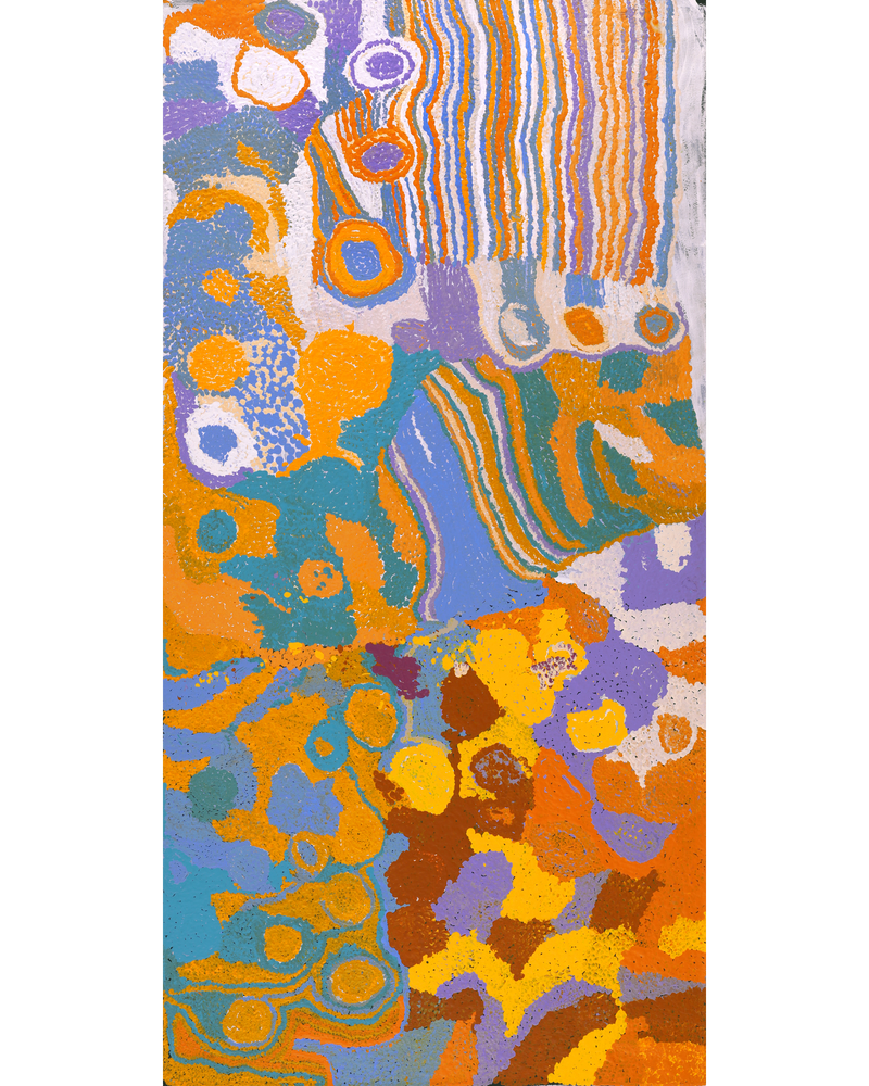 Aboriginal Artwork by Ngamaru Bidu, Wantili, 152x76cm