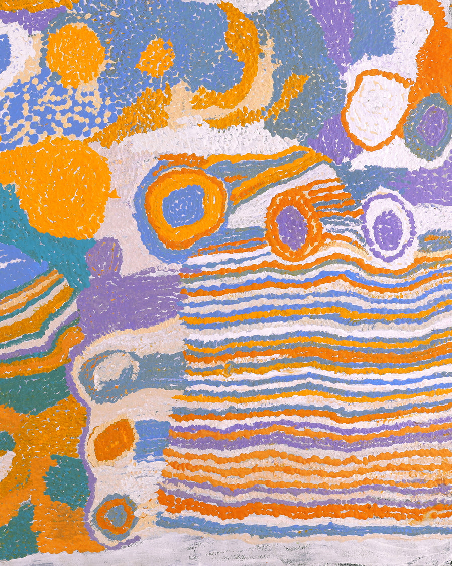 Aboriginal Artwork by Ngamaru Bidu, Wantili, 152x76cm