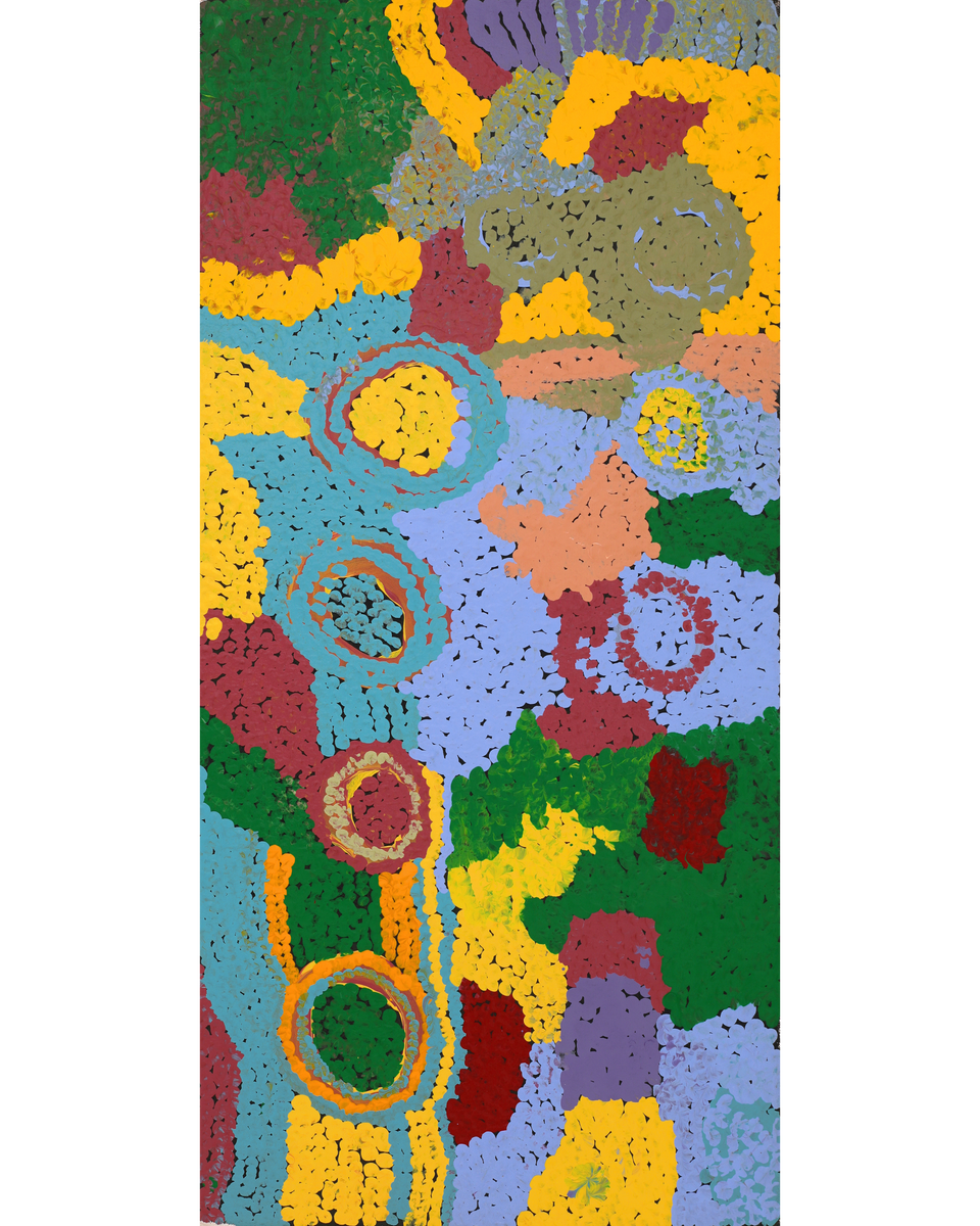 Aboriginal Artwork by Ngamaru Bidu, Wantili, 76x36cm