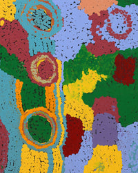 Aboriginal Artwork by Ngamaru Bidu, Wantili, 76x36cm