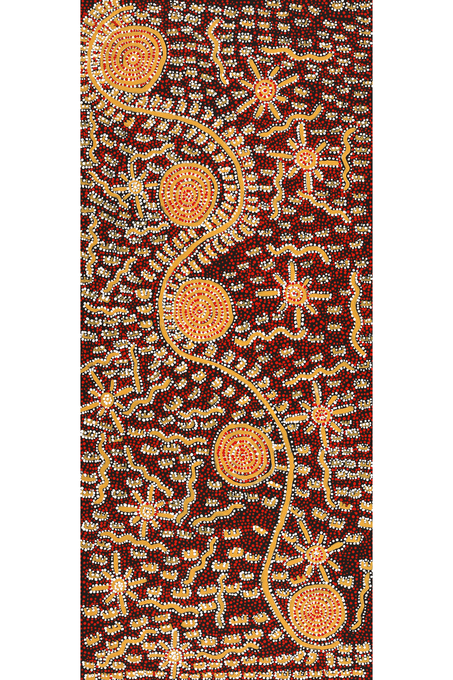 Aboriginal Artwork by Nigel Japanangka Marshall, Lappi Lappi Jukurrpa, 107x46cm