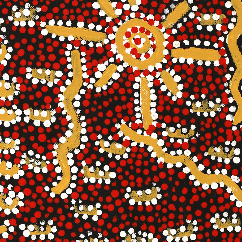 Aboriginal Artwork by Nigel Japanangka Marshall, Lappi Lappi Jukurrpa, 107x46cm