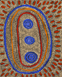 Aboriginal Artwork by Nigel Japanangka Marshall, Lappi Lappi Jukurrpa, 76x61cm