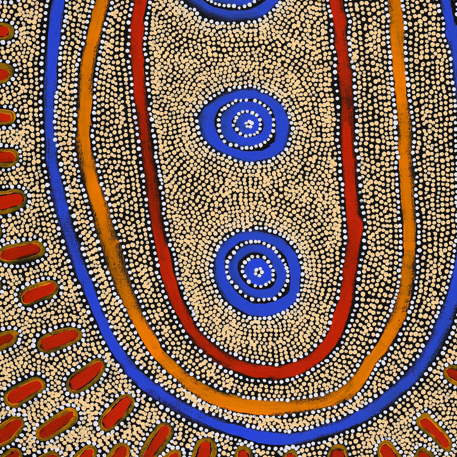 Aboriginal Artwork by Nigel Japanangka Marshall, Lappi Lappi Jukurrpa, 76x61cm