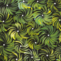 Aboriginal Artwork by Nola Napangardi Fisher, Purrpalanji (Skinny Bush Banana) Jukurrpa, 40x40cm