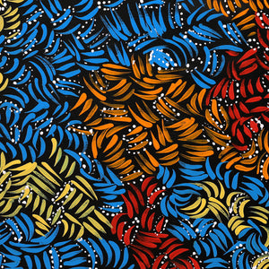 Aboriginal Artwork by Nola Napangardi Fisher, Purrpalanji (Skinny Bush Banana) Jukurrpa, 40x40cm - ART ARK®
