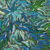 Aboriginal Artwork by Nola Napangardi Fisher, Purrpalanji (Skinny Bush Banana) Jukurrpa, 46x46cm