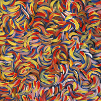 Aboriginal Artwork by Nola Napangardi Fisher, Purrpalanji (Skinny Bush Banana) Jukurrpa, 50x40cm