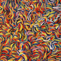 Aboriginal Artwork by Nola Napangardi Fisher, Purrpalanji (Skinny Bush Banana) Jukurrpa, 50x40cm