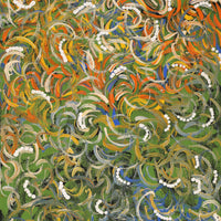 Aboriginal Artwork by Nola Napangardi Fisher, Purrpalanji (Skinny Bush Banana) Jukurrpa, 61x30cm