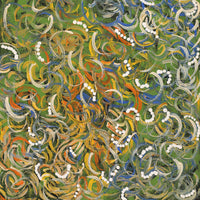 Aboriginal Artwork by Nola Napangardi Fisher, Purrpalanji (Skinny Bush Banana) Jukurrpa, 61x30cm