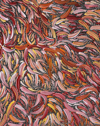 Aboriginal Artwork by Nola Napangardi Fisher, Purrpalanji (Skinny Bush Banana) Jukurrpa, 61x46cm