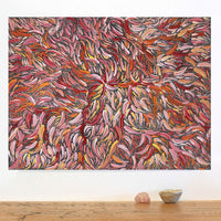 Aboriginal Artwork by Nola Napangardi Fisher, Purrpalanji (Skinny Bush Banana) Jukurrpa, 61x46cm
