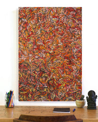 Aboriginal Artwork by Nola Napangardi Fisher, Purrpalanji (Skinny Bush Banana) Jukurrpa, 91x61cm