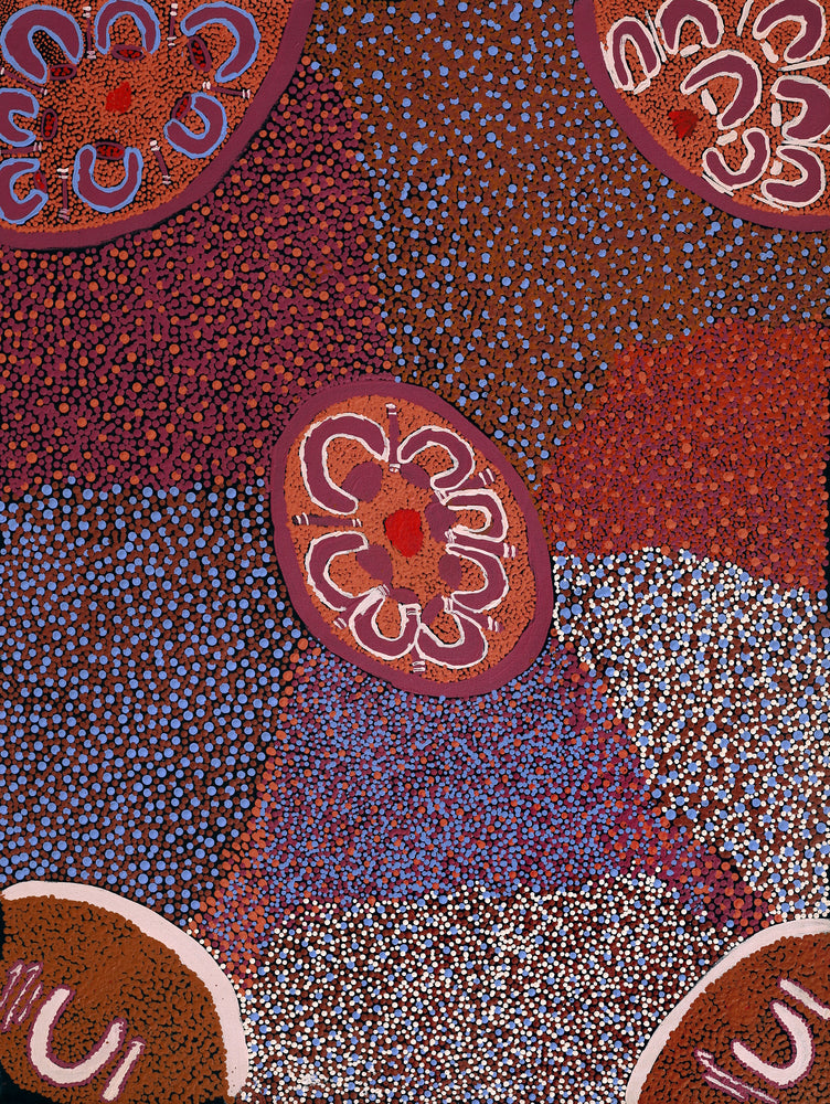 Aboriginal Artwork by Nora Davidson, Kungkarangkalpa (Seven Sisters Story), 101x76cm