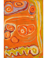 Aboriginal Artwork by Nora (Nyangapa) Nungabar, Two snakes travelling, 91x61cm