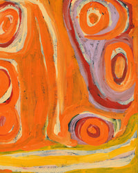 Aboriginal Artwork by Nora (Nyangapa) Nungabar, Two snakes travelling, 91x61cm