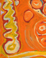 Aboriginal Artwork by Nora (Nyangapa) Nungabar, Two snakes travelling, 91x61cm