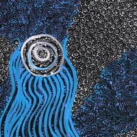 Aboriginal Artwork by Norissa Nampijinpa Watson, Ngapa Jukurrpa (Water Dreaming) - Puyurru, 50x40cm