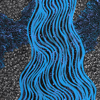 Aboriginal Artwork by Norissa Nampijinpa Watson, Ngapa Jukurrpa (Water Dreaming) - Puyurru, 50x40cm