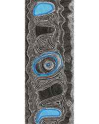 Aboriginal Artwork by Norissa Nampijinpa Watson, Ngapa Jukurrpa (Water Dreaming) - Puyurru, 76x30
