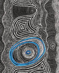 Aboriginal Artwork by Norissa Nampijinpa Watson, Ngapa Jukurrpa (Water Dreaming) - Puyurru, 76x30