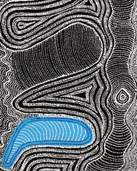 Aboriginal Artwork by Norissa Nampijinpa Watson, Ngapa Jukurrpa (Water Dreaming) - Puyurru, 76x30