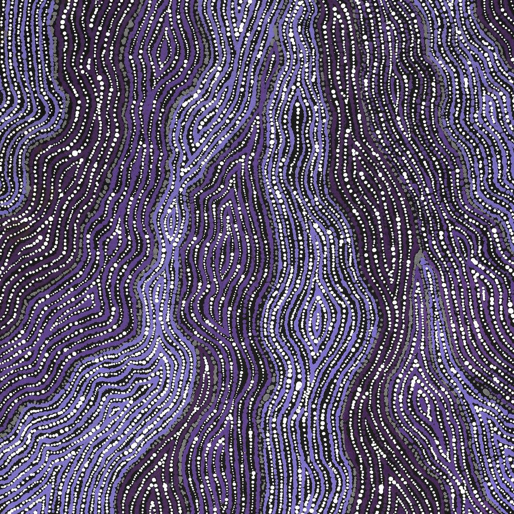 Aboriginal Artwork by Norissa Nampijinpa Watson, Ngapa Jukurrpa (Water Dreaming) - Puyurru, 76x46cm
