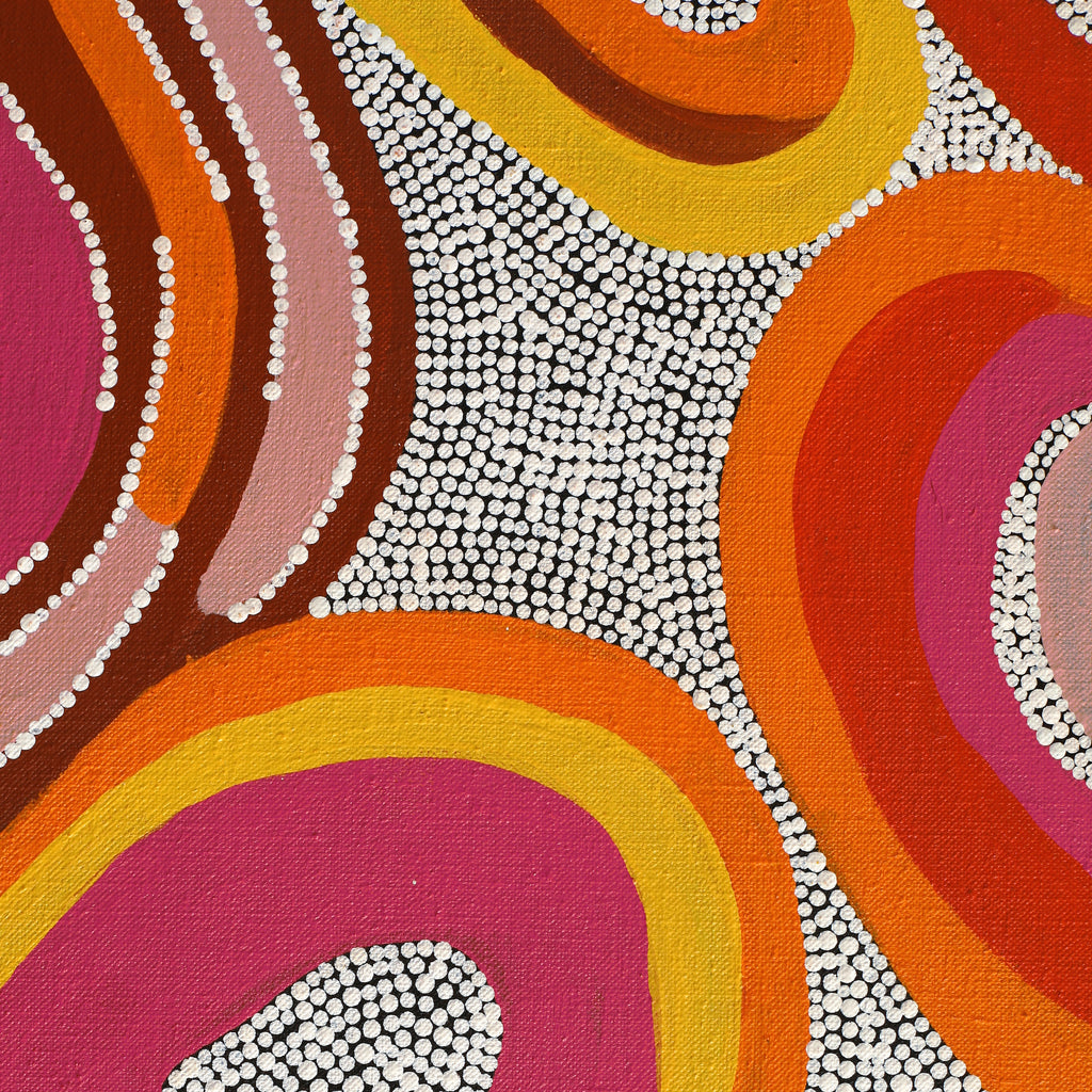 Aboriginal Artwork by Norissa Nampijinpa Watson, Ngapa Jukurrpa (Water Dreaming) - Puyurru, 76x61cm