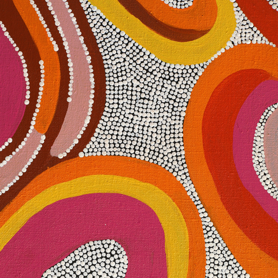 Aboriginal Artwork by Norissa Nampijinpa Watson, Ngapa Jukurrpa (Water Dreaming) - Puyurru, 76x61cm