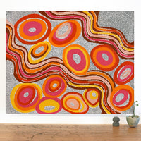 Aboriginal Artwork by Norissa Nampijinpa Watson, Ngapa Jukurrpa (Water Dreaming) - Puyurru, 76x61cm