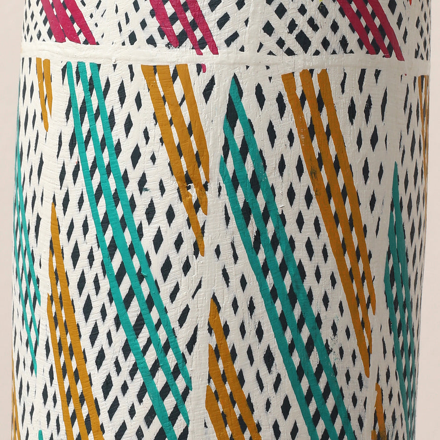 Aboriginal Artwork by Norman Wilfred, Hollow Coffin Log, 78cm