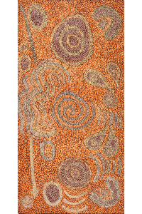 Aboriginal Artwork by Nurina Burton, Ngapari Tjukurpa, 122x61cm