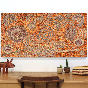 Aboriginal Artwork by Nurina Burton, Ngapari Tjukurpa, 122x61cm - ART ARK®