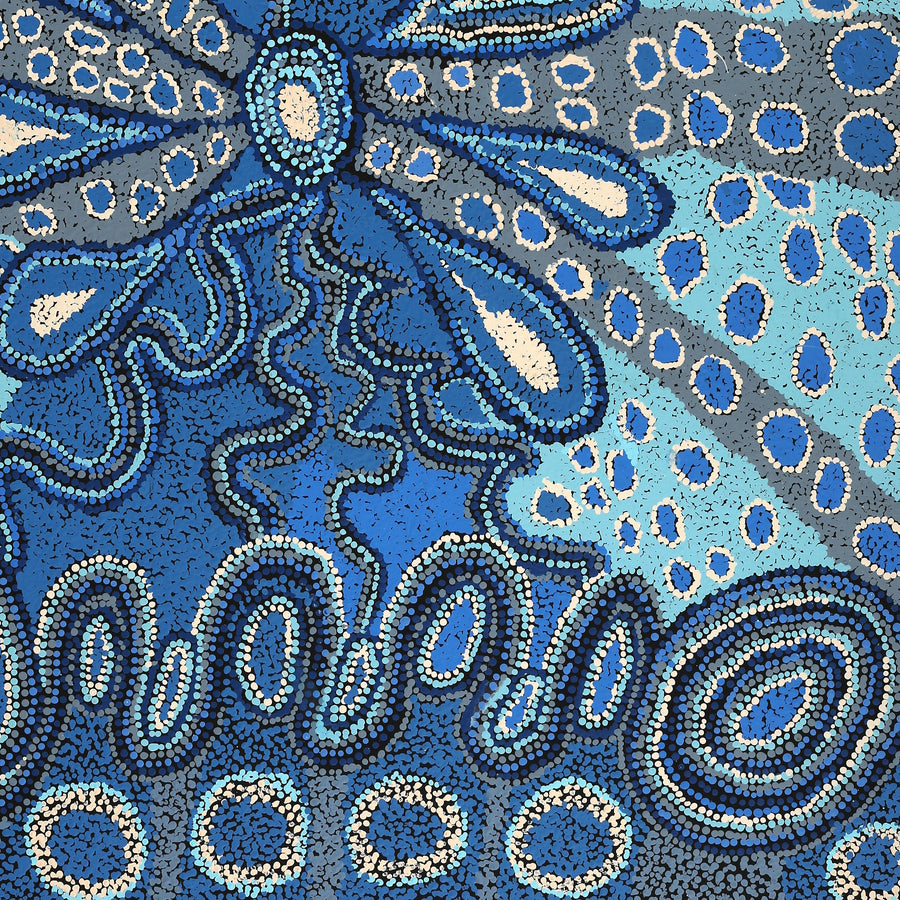 Aboriginal Artwork by Nurina Burton, Ngapari Tjukurpa, 122x91cm
