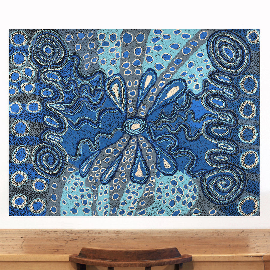 Aboriginal Artwork by Nurina Burton, Ngapari Tjukurpa, 122x91cm