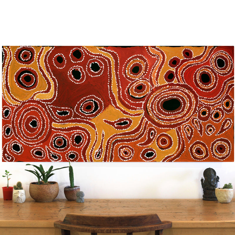 Aboriginal Artwork by Nurina Burton, Ngayuku Ngura, 120x60cm