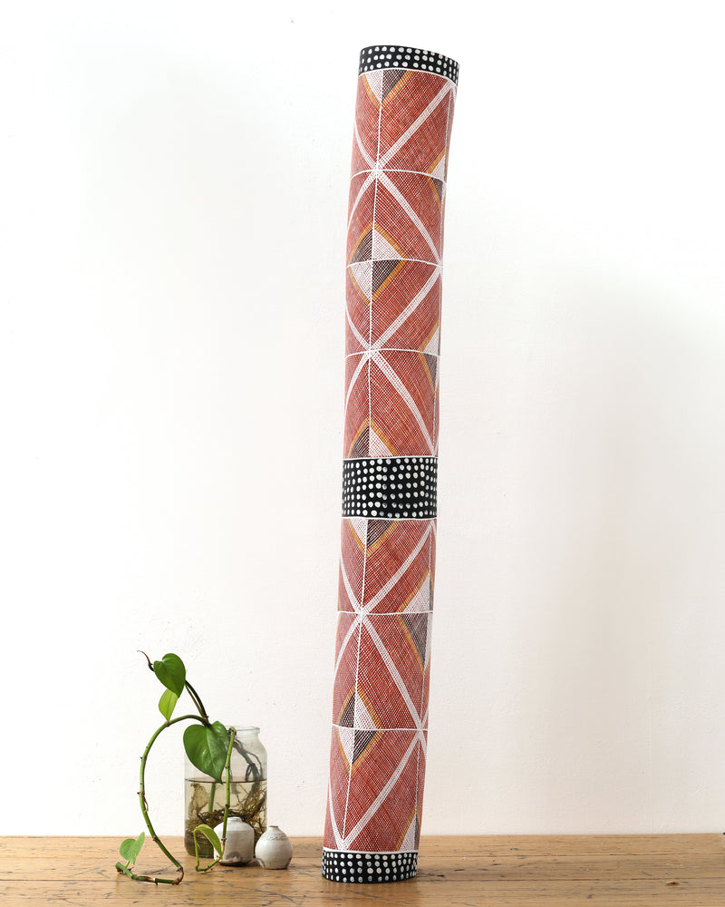 Aboriginal Artwork by Obed Namirrkki, Lorrkon (Hollow Log), 109cm