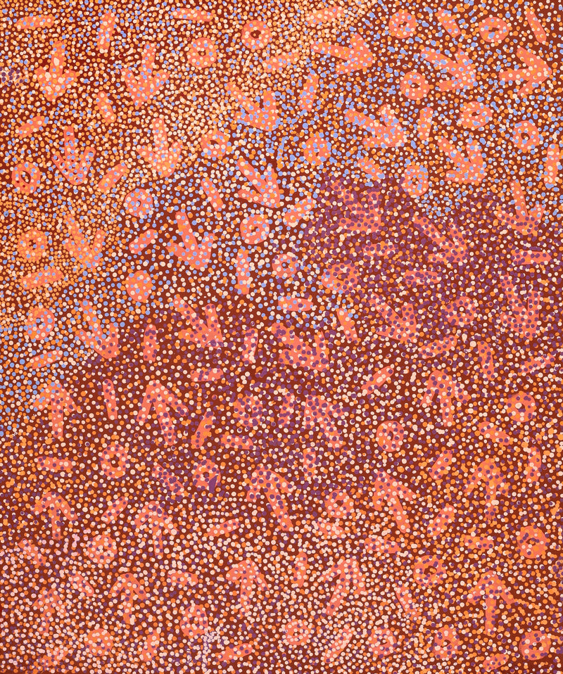 Aboriginal Artwork by Omay Nampijinpa Gallagher, Yankirri Jukurrpa (Emu Dreaming) - Ngarlikurlangu, 91x76cm