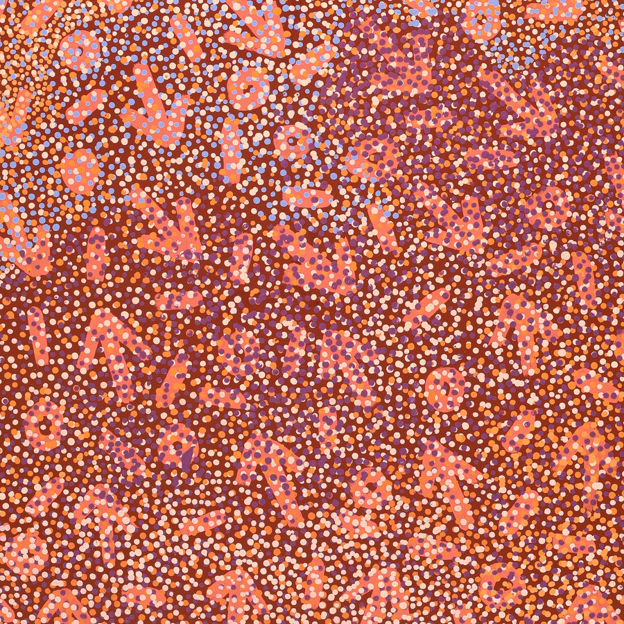 Aboriginal Artwork by Omay Nampijinpa Gallagher, Yankirri Jukurrpa (Emu Dreaming) - Ngarlikurlangu, 91x76cm