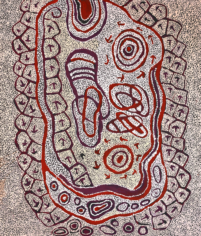 Aboriginal Artwork by Ormay Nangala Gallagher, Yankirri Jukurrpa (Emu Dreaming) - Ngarlikurlangu, 107x91cm