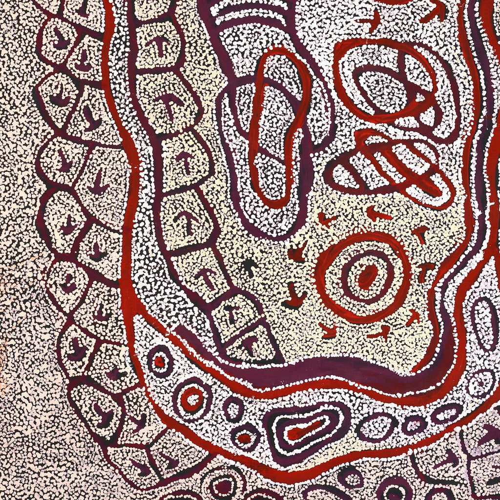 Aboriginal Artwork by Ormay Nangala Gallagher, Yankirri Jukurrpa (Emu Dreaming) - Ngarlikurlangu, 107x91cm - ART ARK®