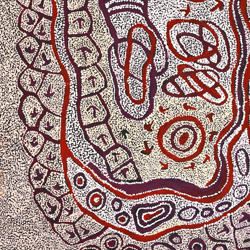 Aboriginal Art by Ormay Nangala Gallagher, Yankirri Jukurrpa (Emu Dreaming) - Ngarlikurlangu, 107x91cm - ART ARK®