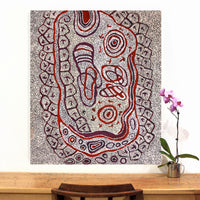 Aboriginal Artwork by Ormay Nangala Gallagher, Yankirri Jukurrpa (Emu Dreaming) - Ngarlikurlangu, 107x91cm